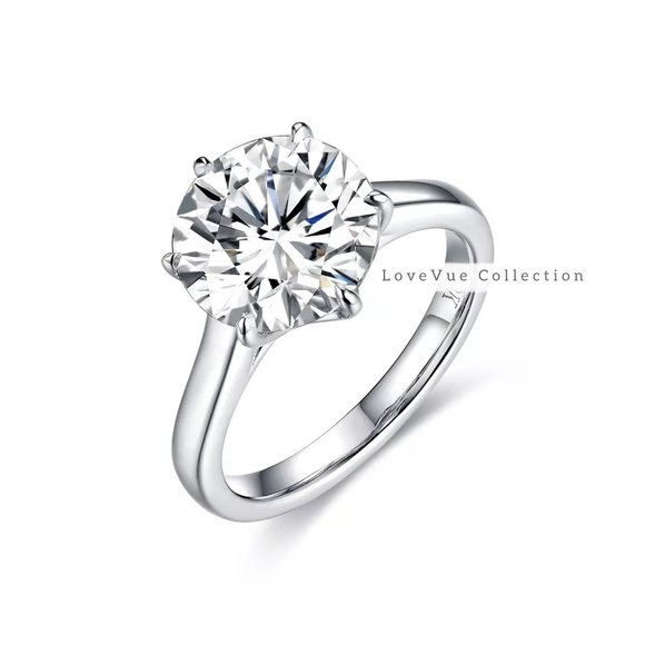 Certified 4ct. t.w. Diamond in 10k Solid White Gold Solitaire Engagement Ring - Picture 3 of 15